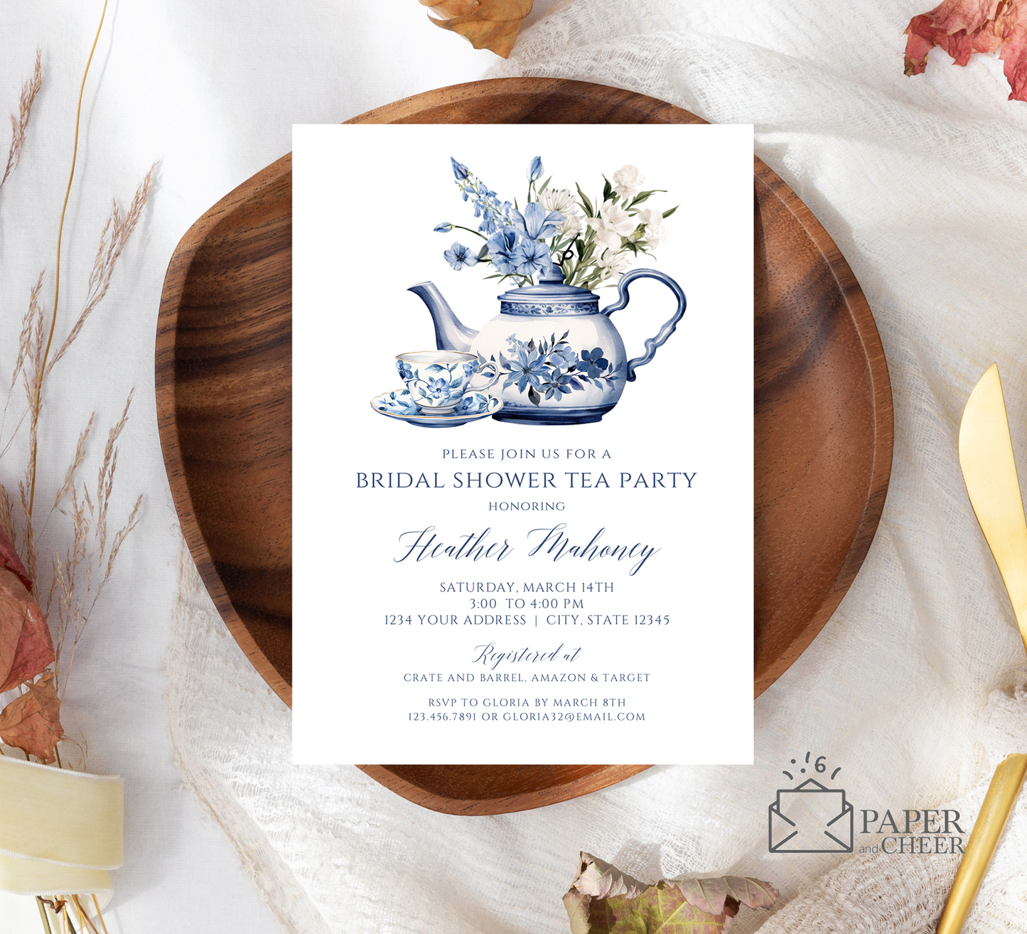 Tea Party Bridal Shower Invitation