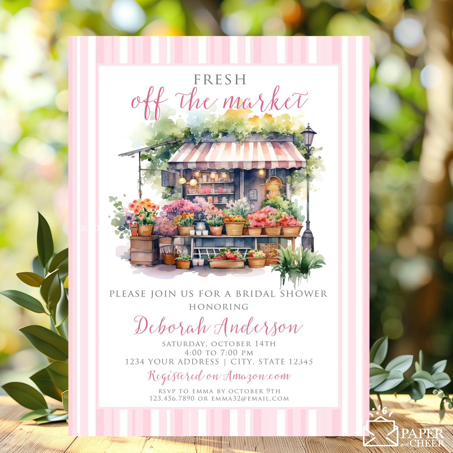 Fresh Off The Market Bridal Shower Invitation