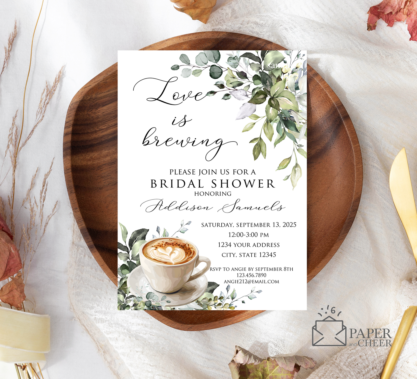 Love is Brewing Bridal Shower Invitation