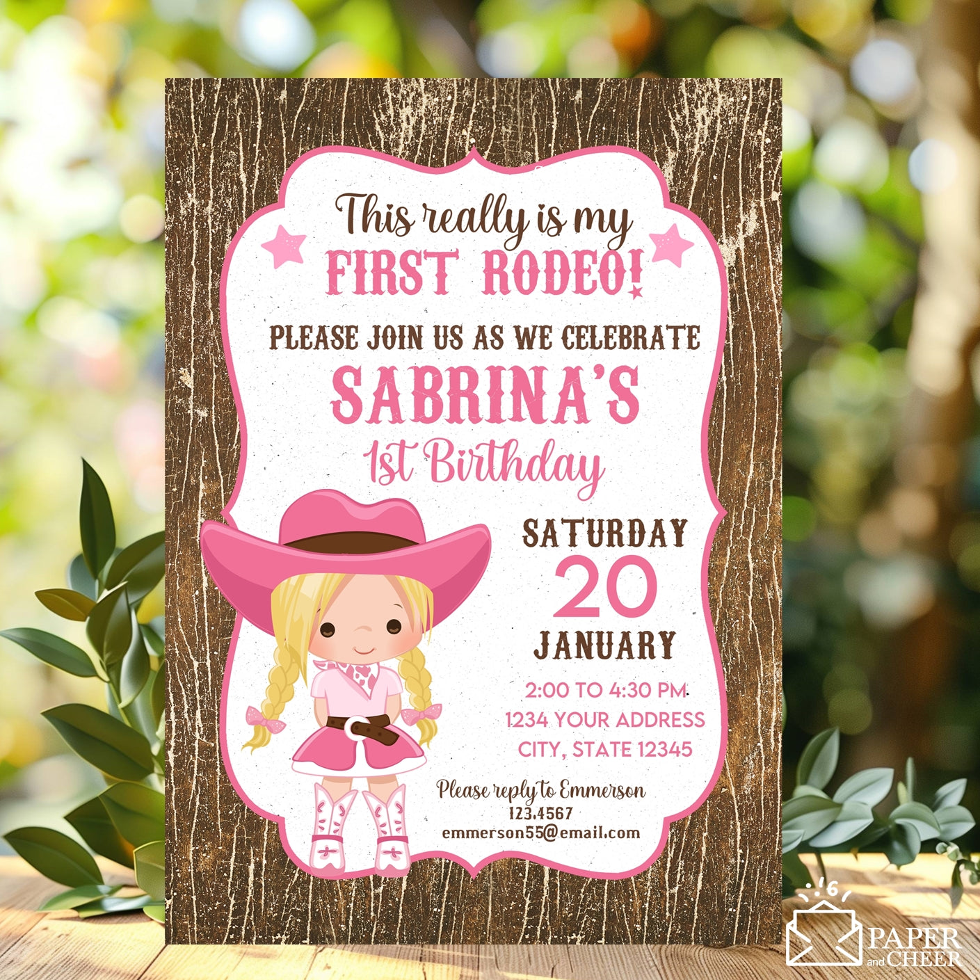 First Rodeo Birthday Invitation (Girl)