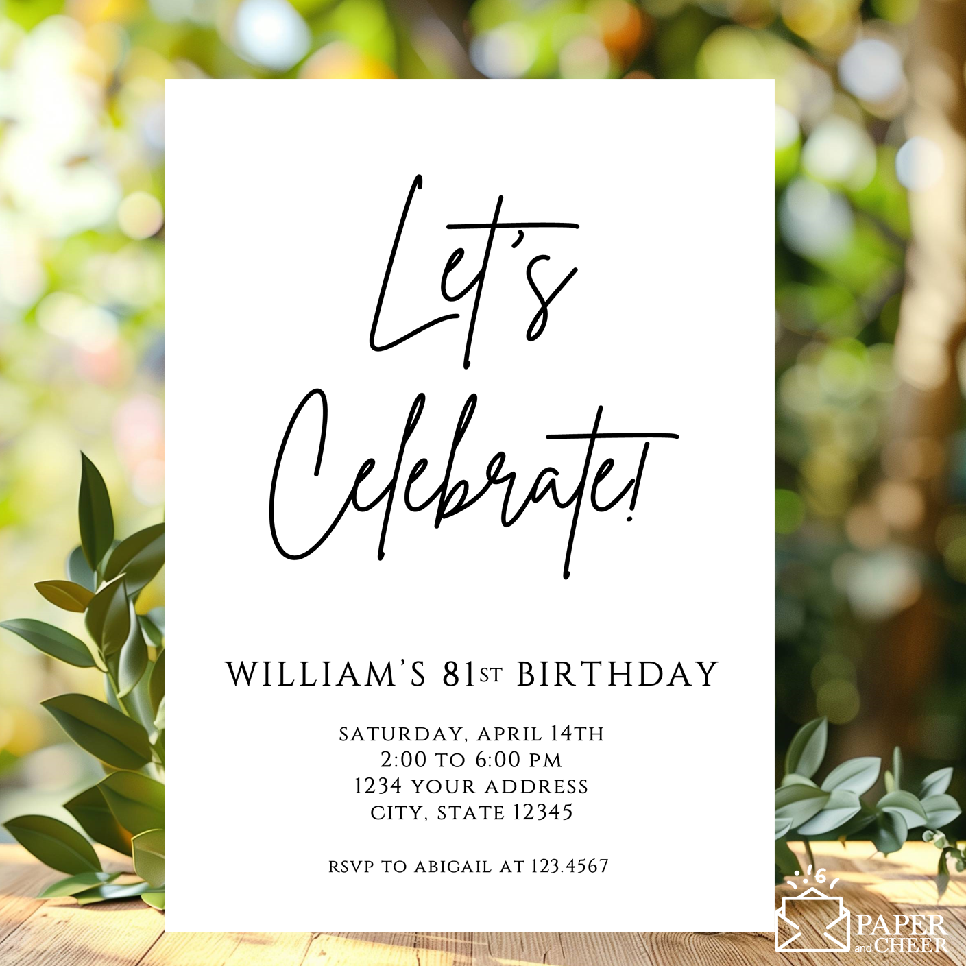 Minimalist Birthday Invitation (Any age)