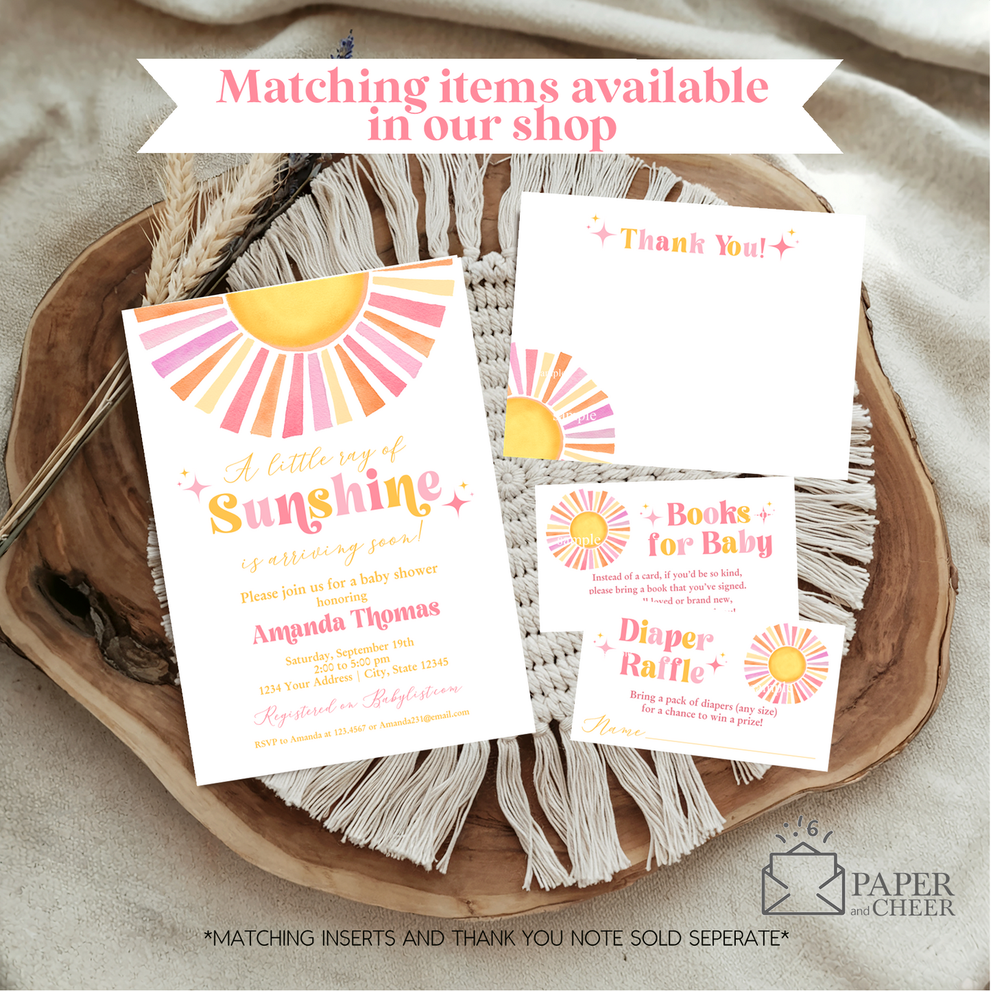 A Little Ray of Sunshine Baby Shower Invitation