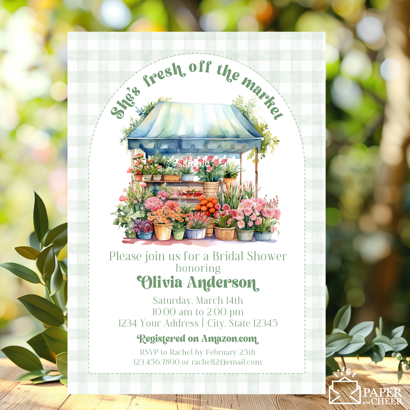 She's fresh off the market bridal shower invitation