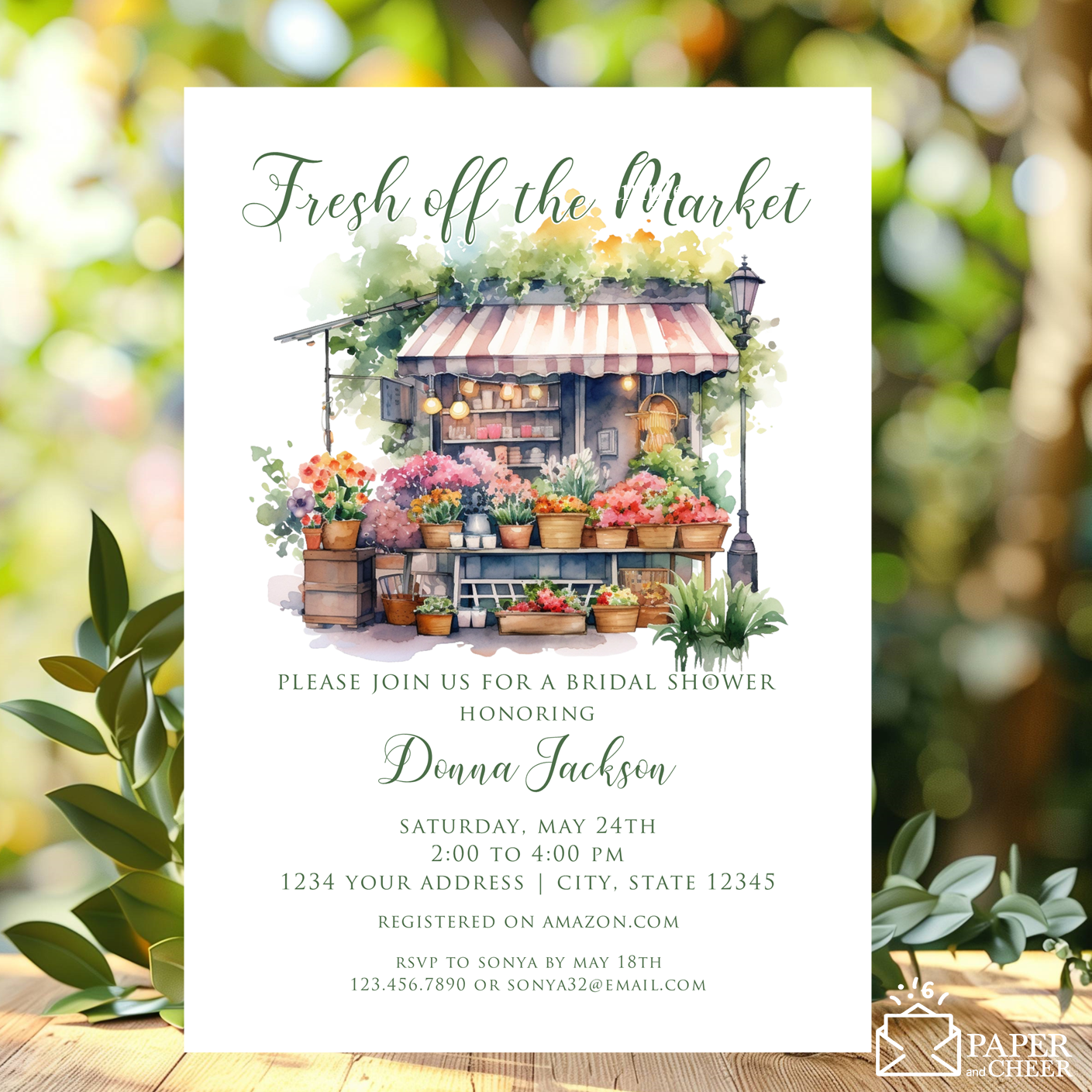 Fresh Off The Market Bridal Shower Invitation