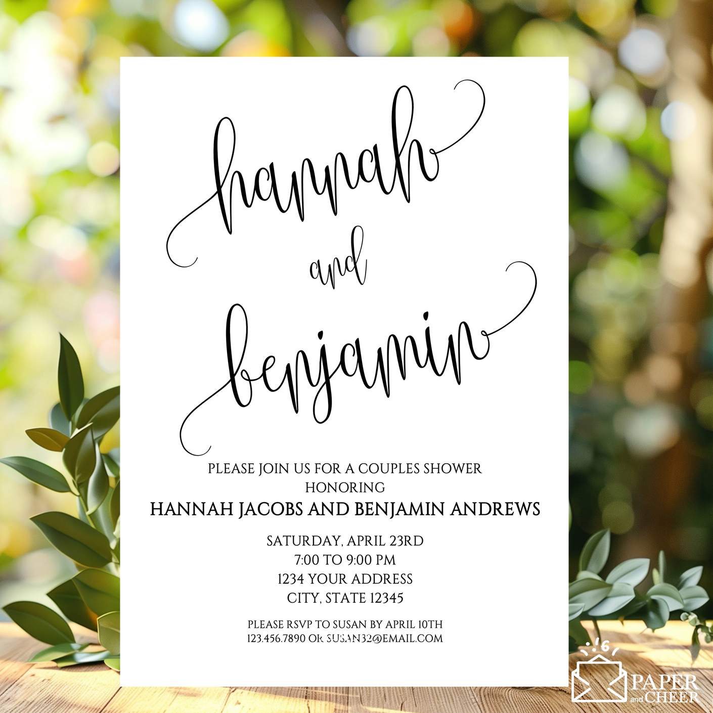 Minimalist Couples Shower Invitation
