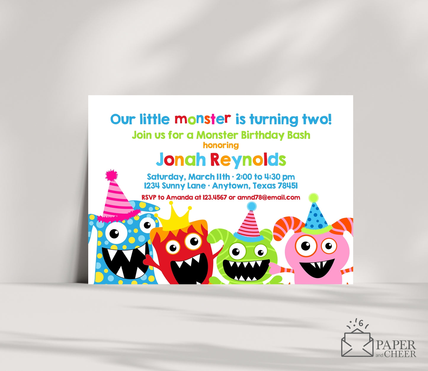 Little Monster Birthday Invitation (any age)