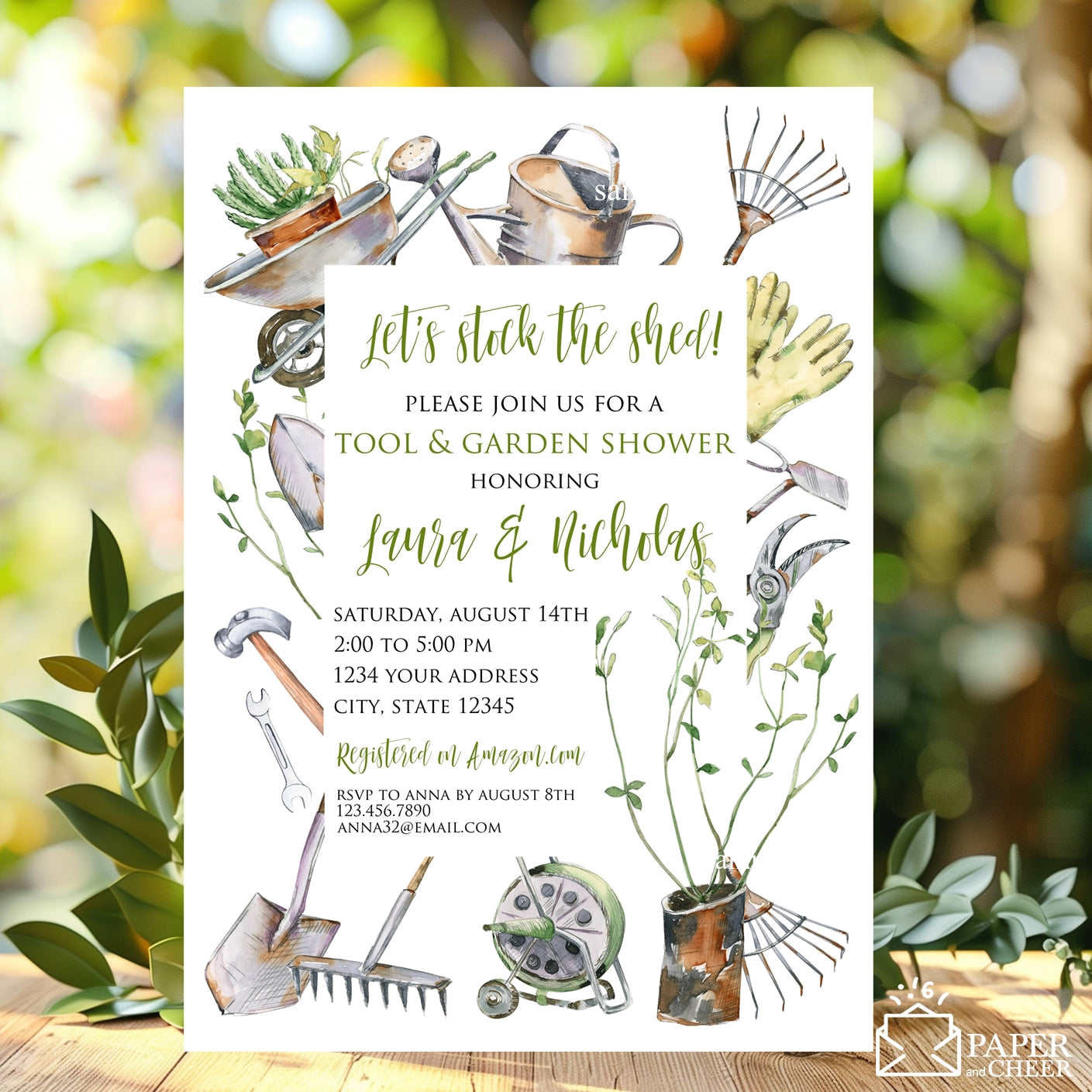 Tool and Garden Shower Invitation