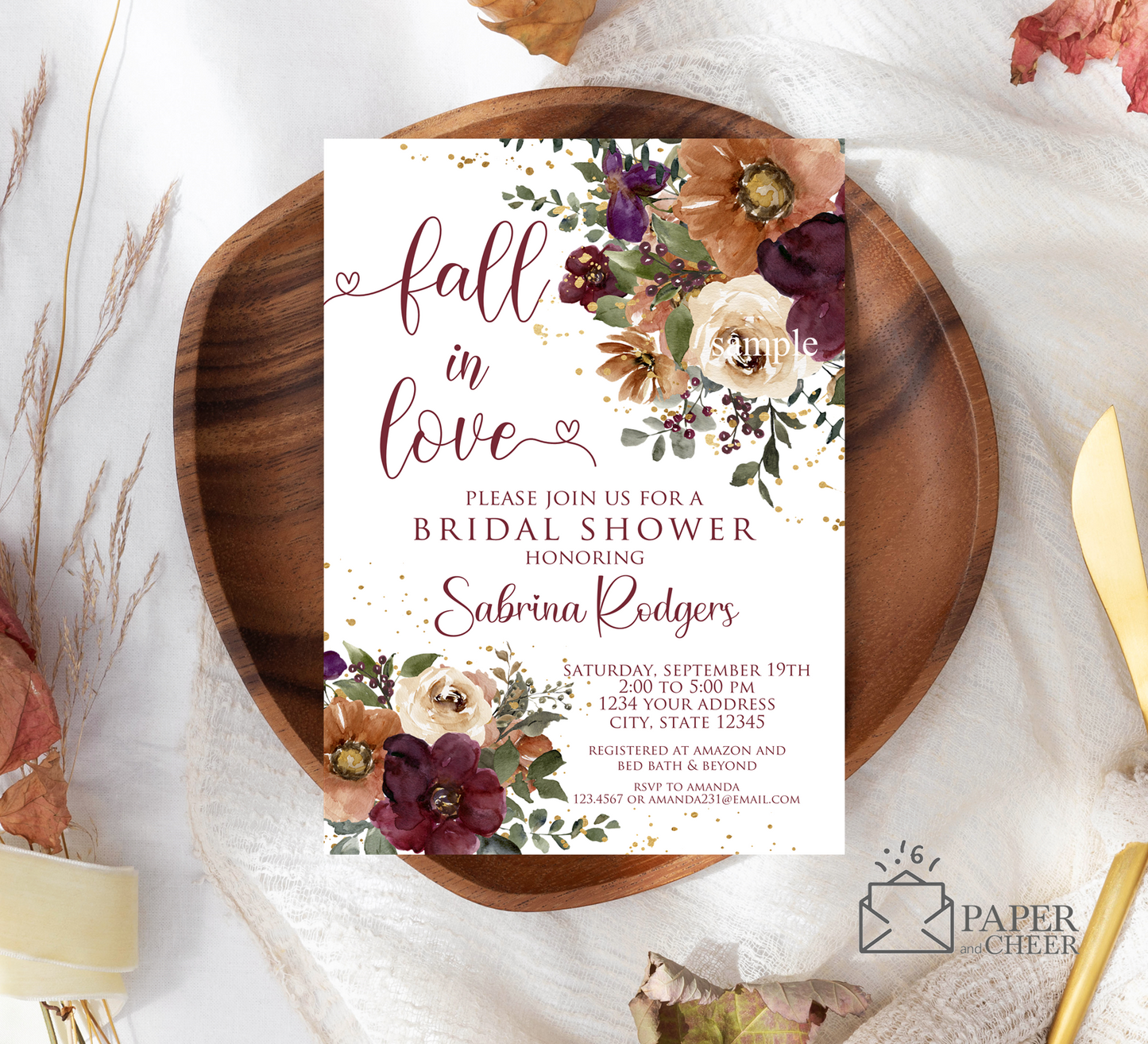 Fall in Love Bridal Shower Invitation