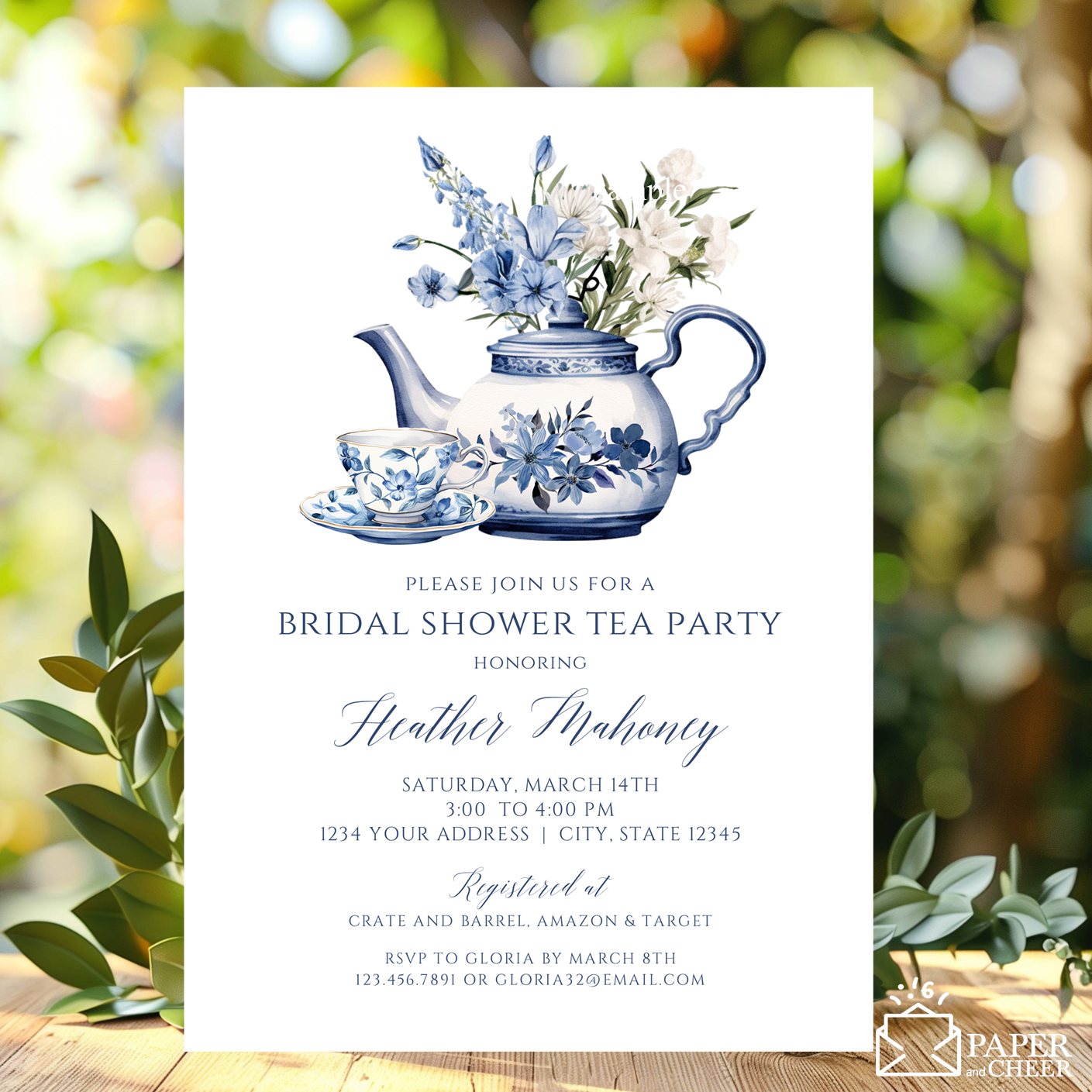 Tea Party Bridal Shower Invitation