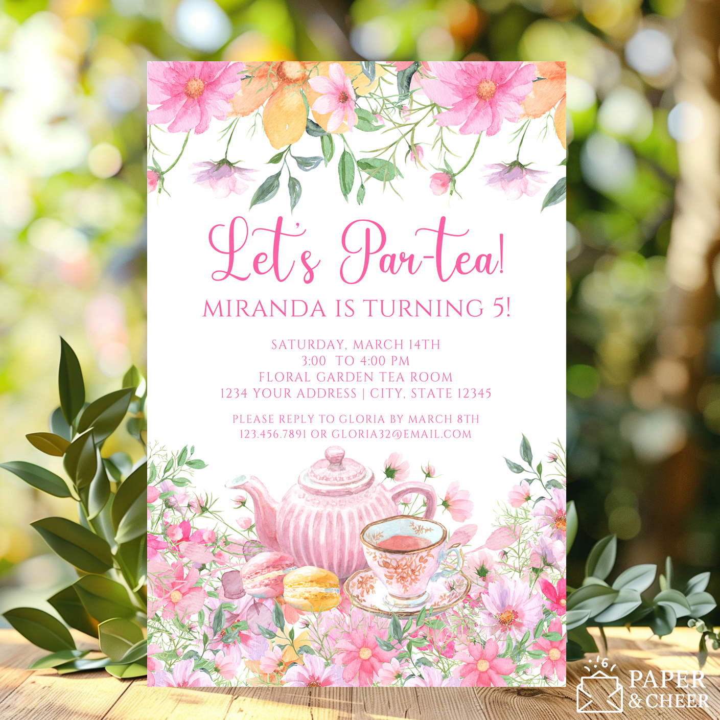 Tea Party Birthday Invitation