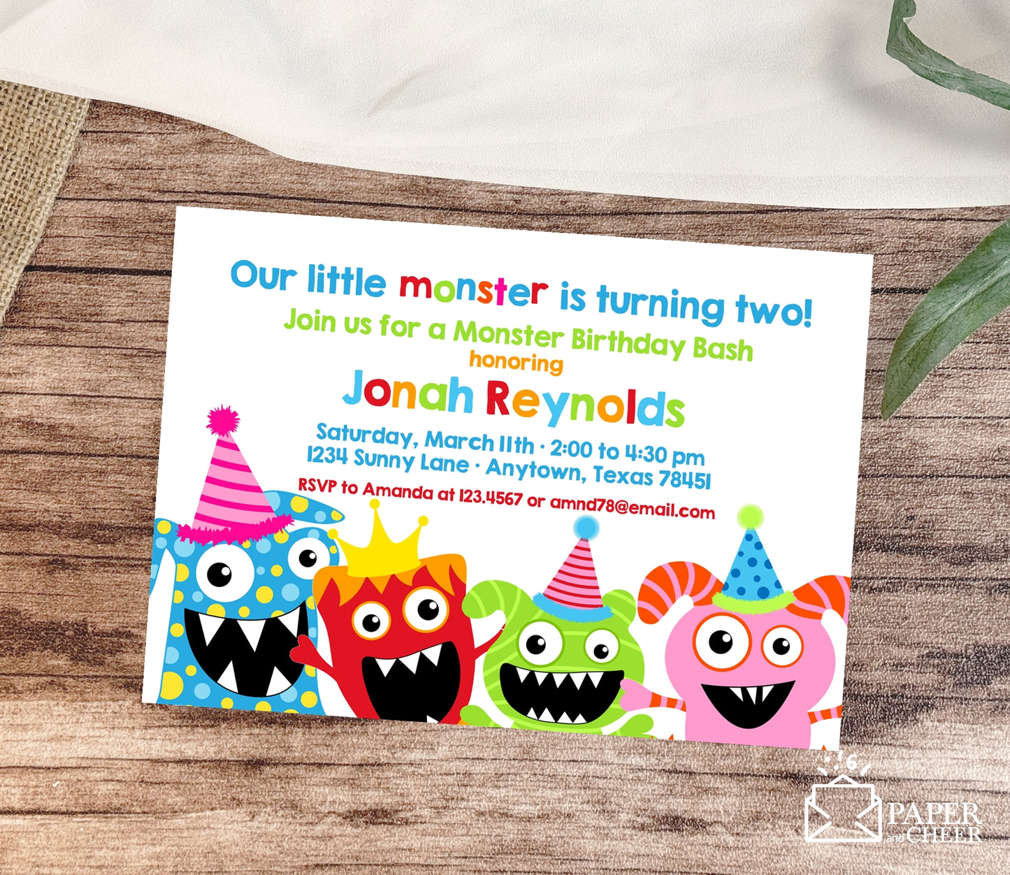 Little Monster Birthday Invitation (any age)