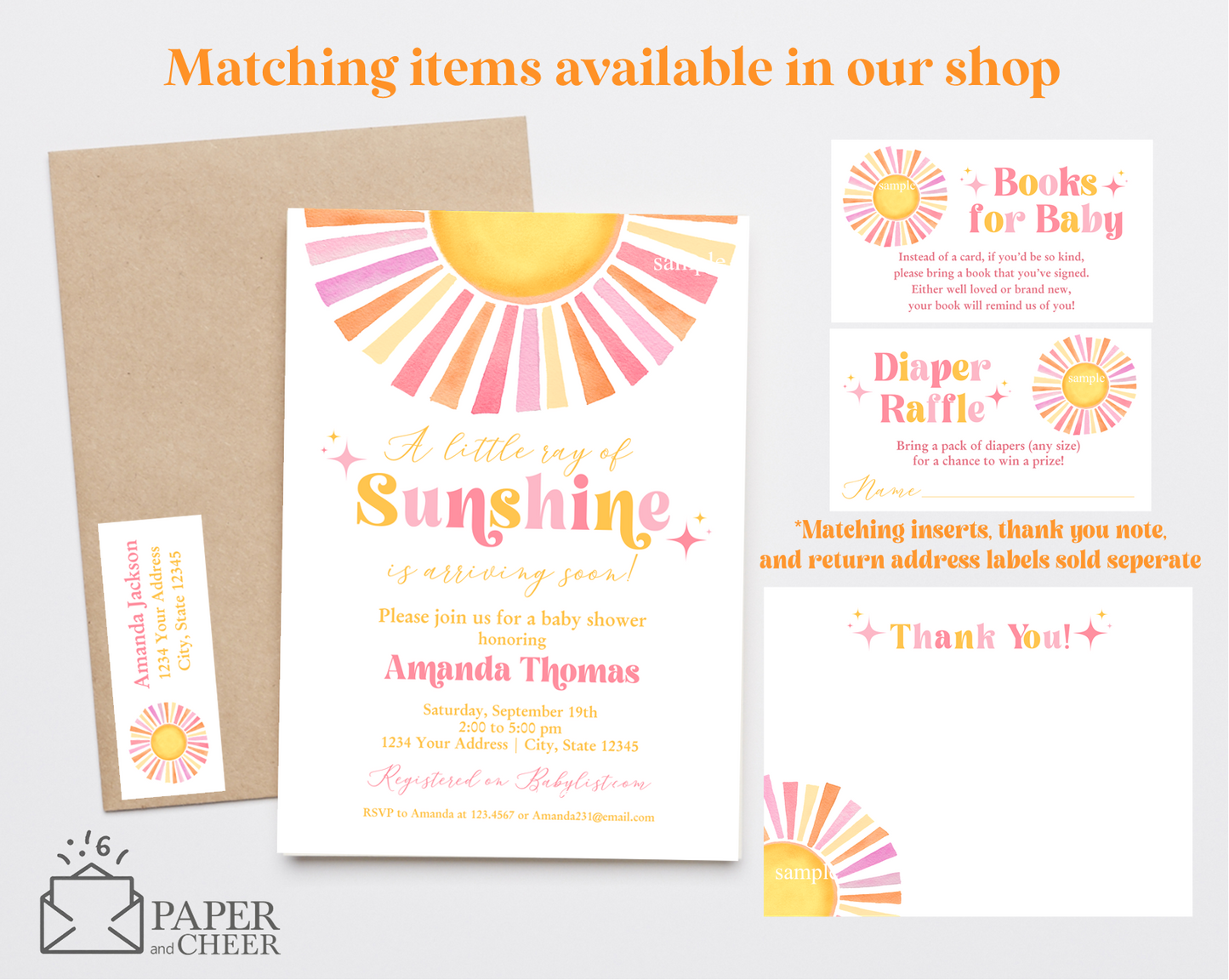 A Little Ray of Sunshine Baby Shower Invitation