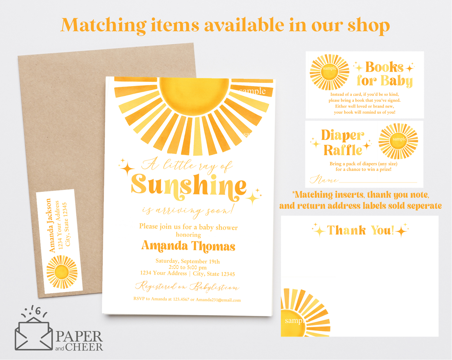 A Little Ray of Sunshine Baby Shower Invitation