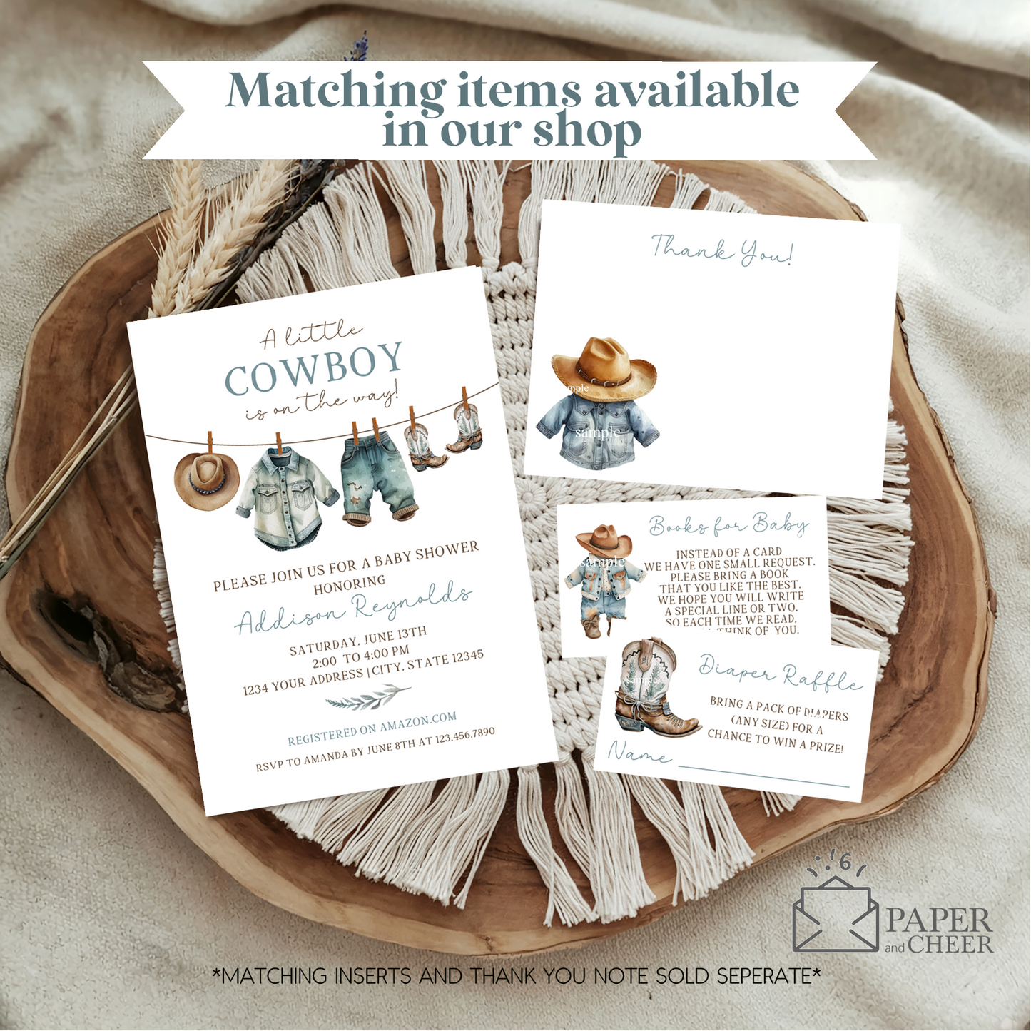 Cowboy Baby Shower Invitations