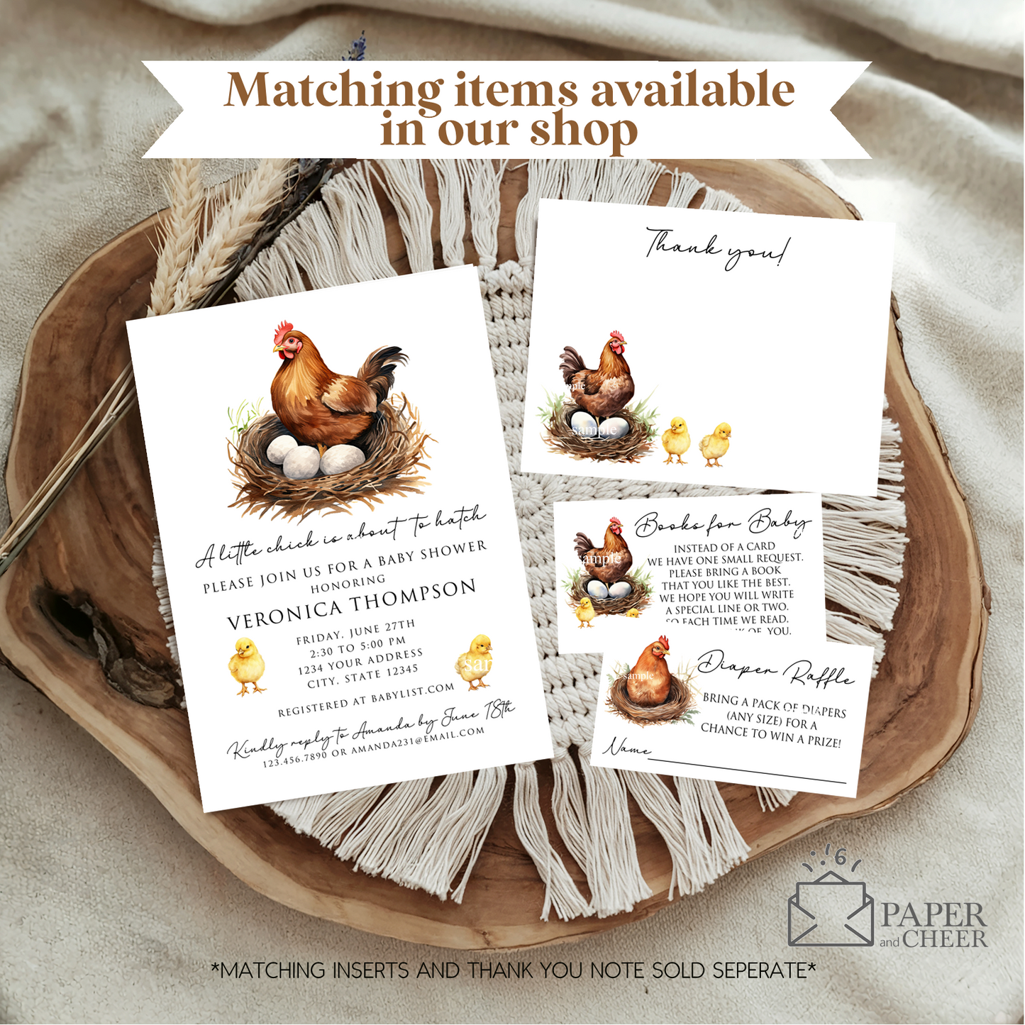 Chicken Baby Shower Invitation