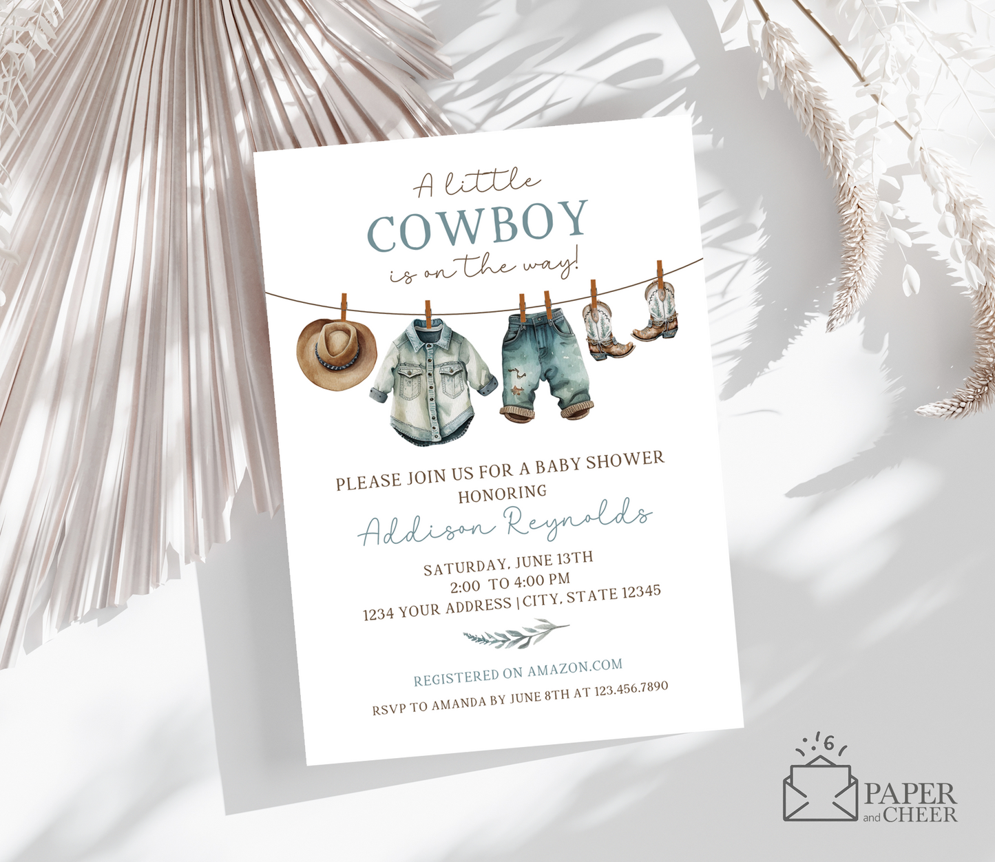 Cowboy Baby Shower Invitations