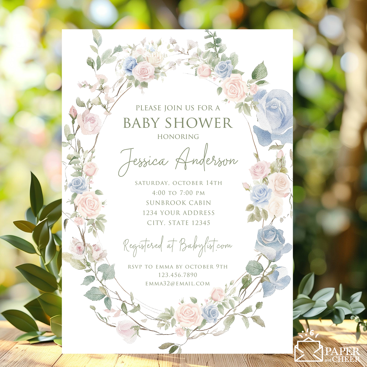 Floral Gender Neutral Baby Shower Invitation