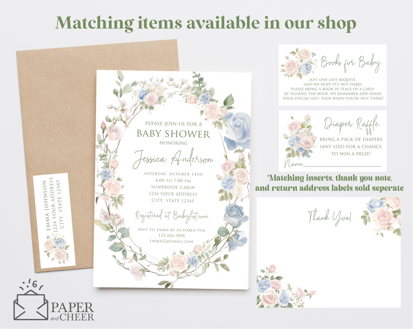 Floral Gender Neutral Baby Shower Invitation
