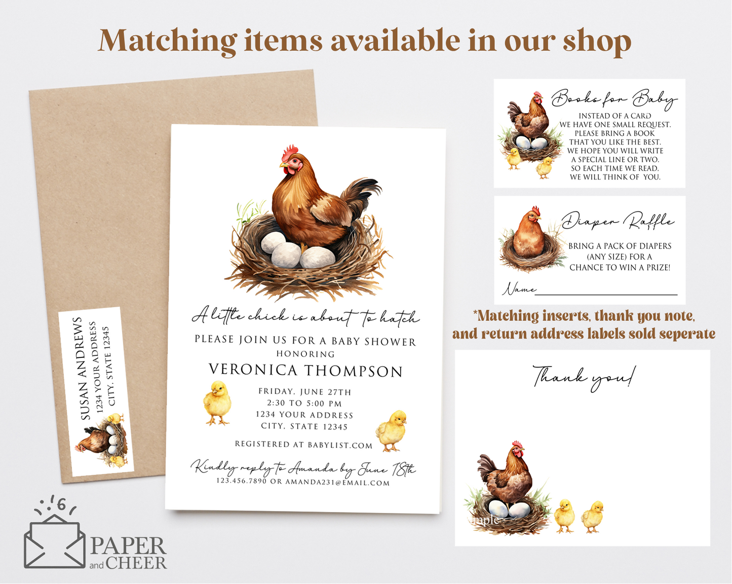 Chicken Baby Shower Invitation