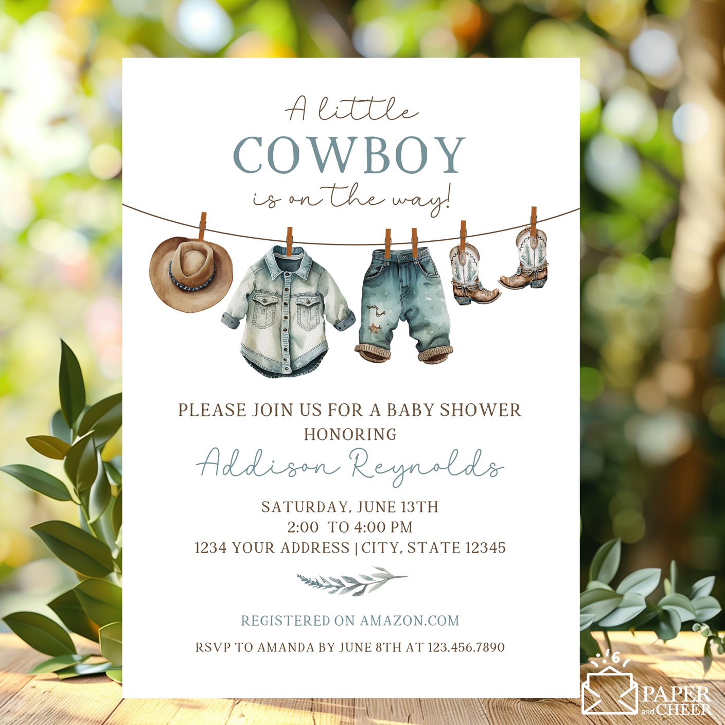 Cowboy Baby Shower Invitations