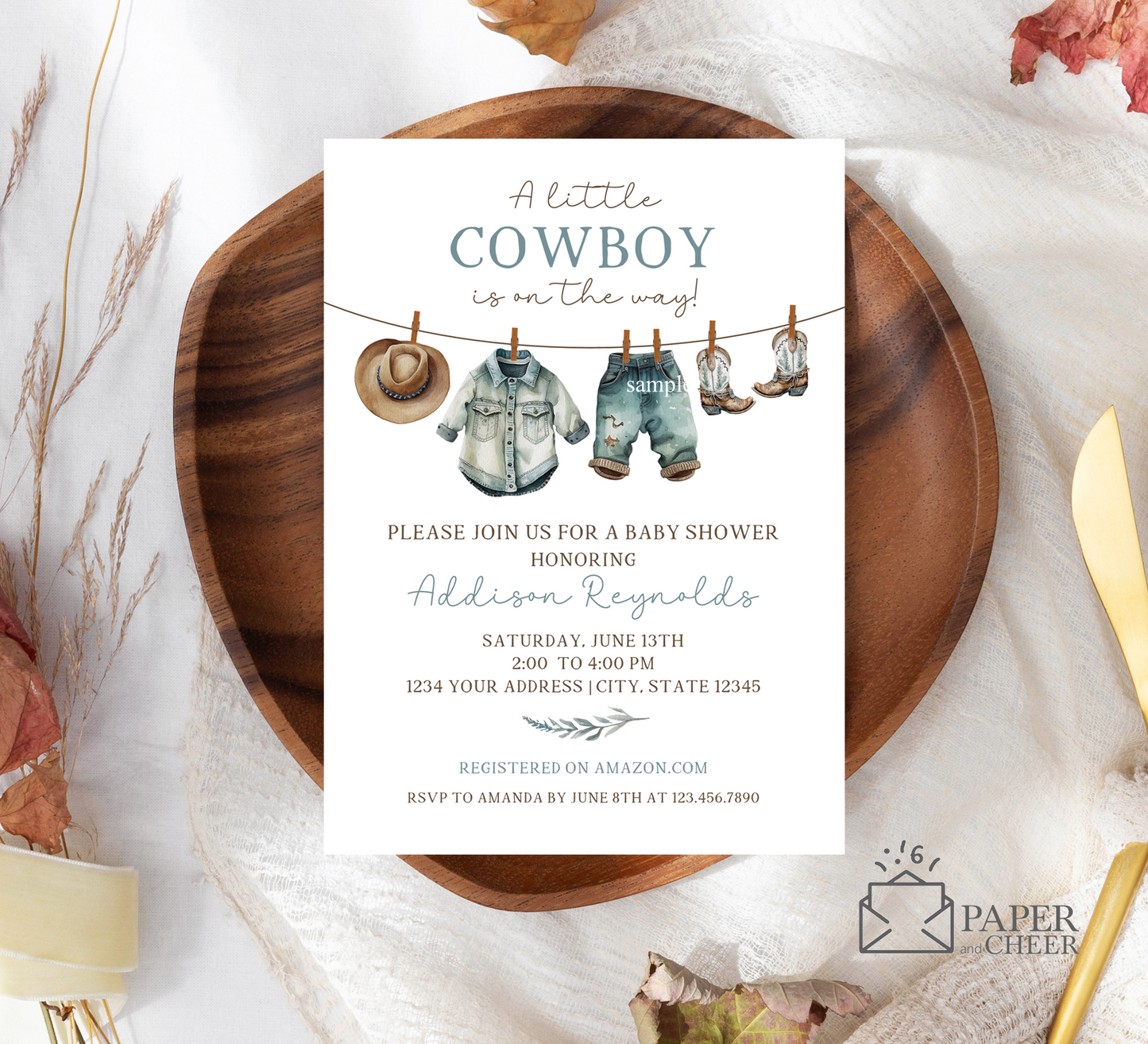 Cowboy Baby Shower Invitations