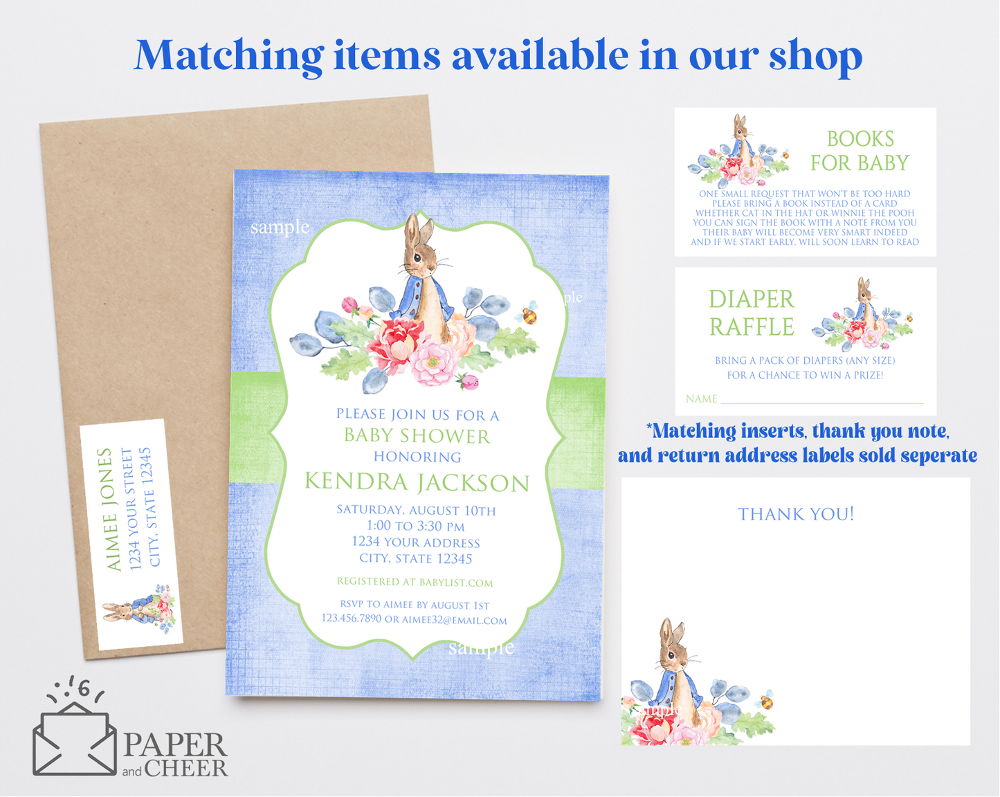 Peter Rabbit Baby Shower Invitation