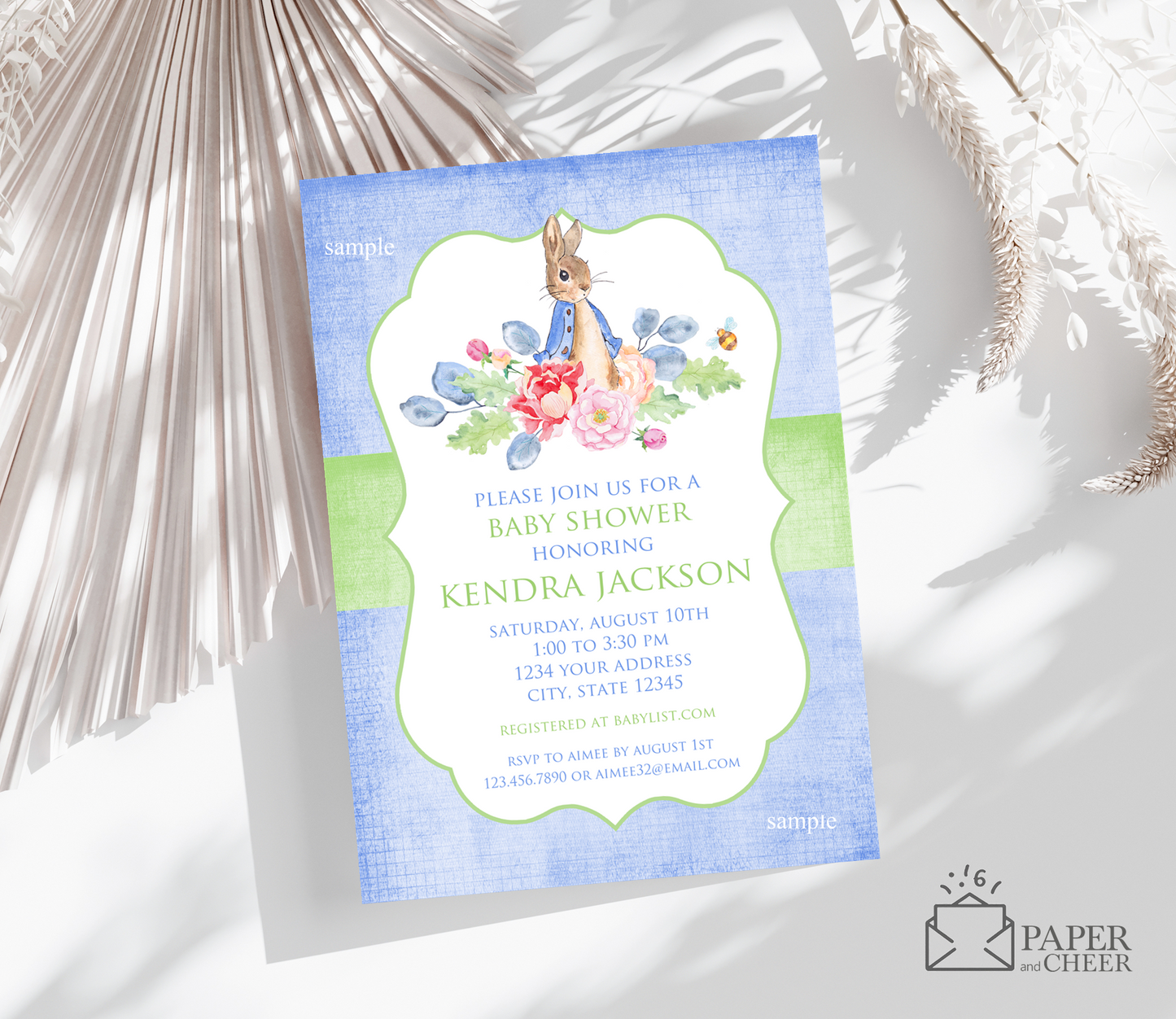 Peter Rabbit Baby Shower Invitation