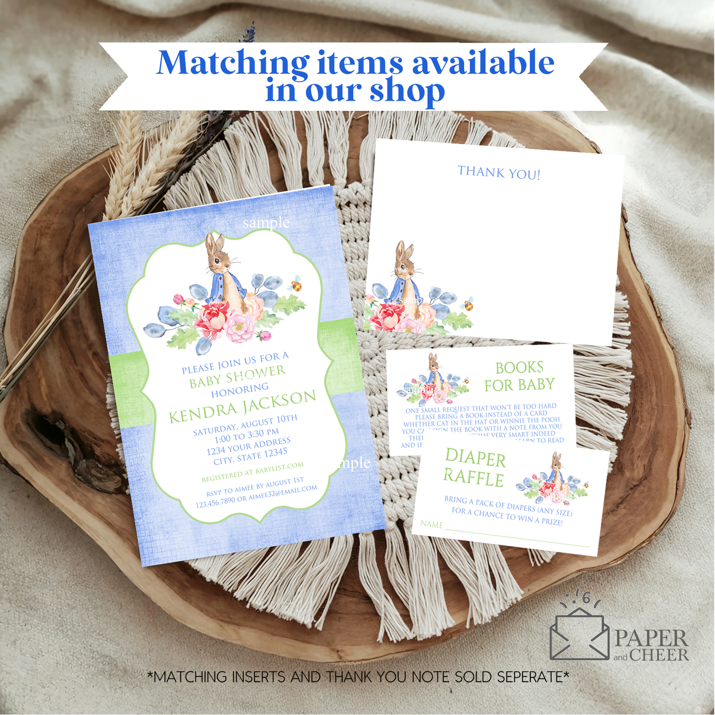 Peter Rabbit Baby Shower Invitation