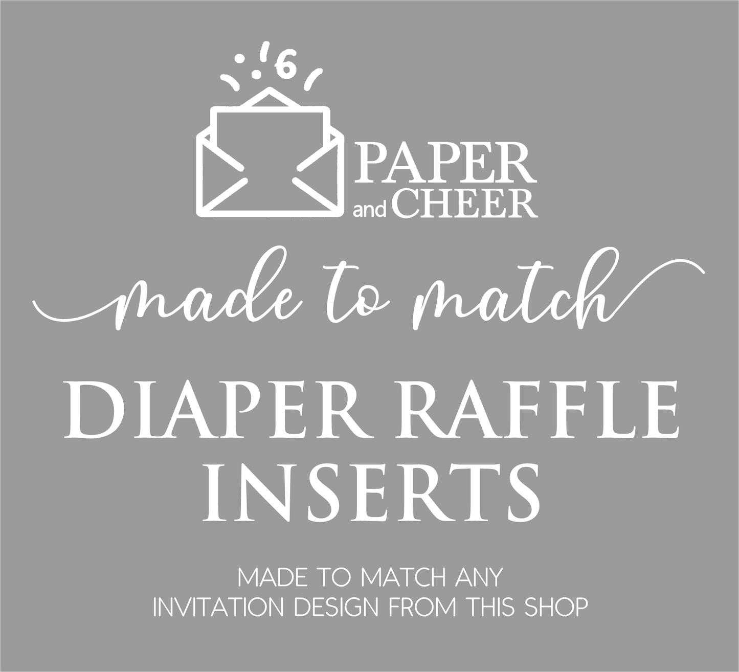 Matching Diaper Raffle Inserts | Made to match your invitation design