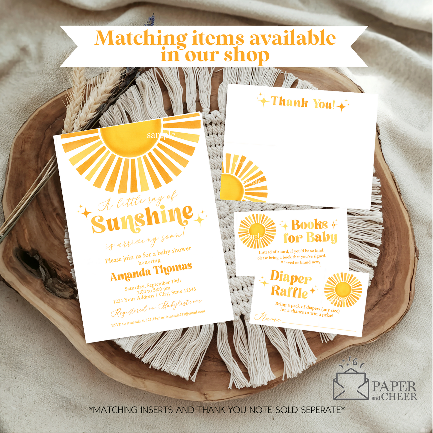A Little Ray of Sunshine Baby Shower Invitation
