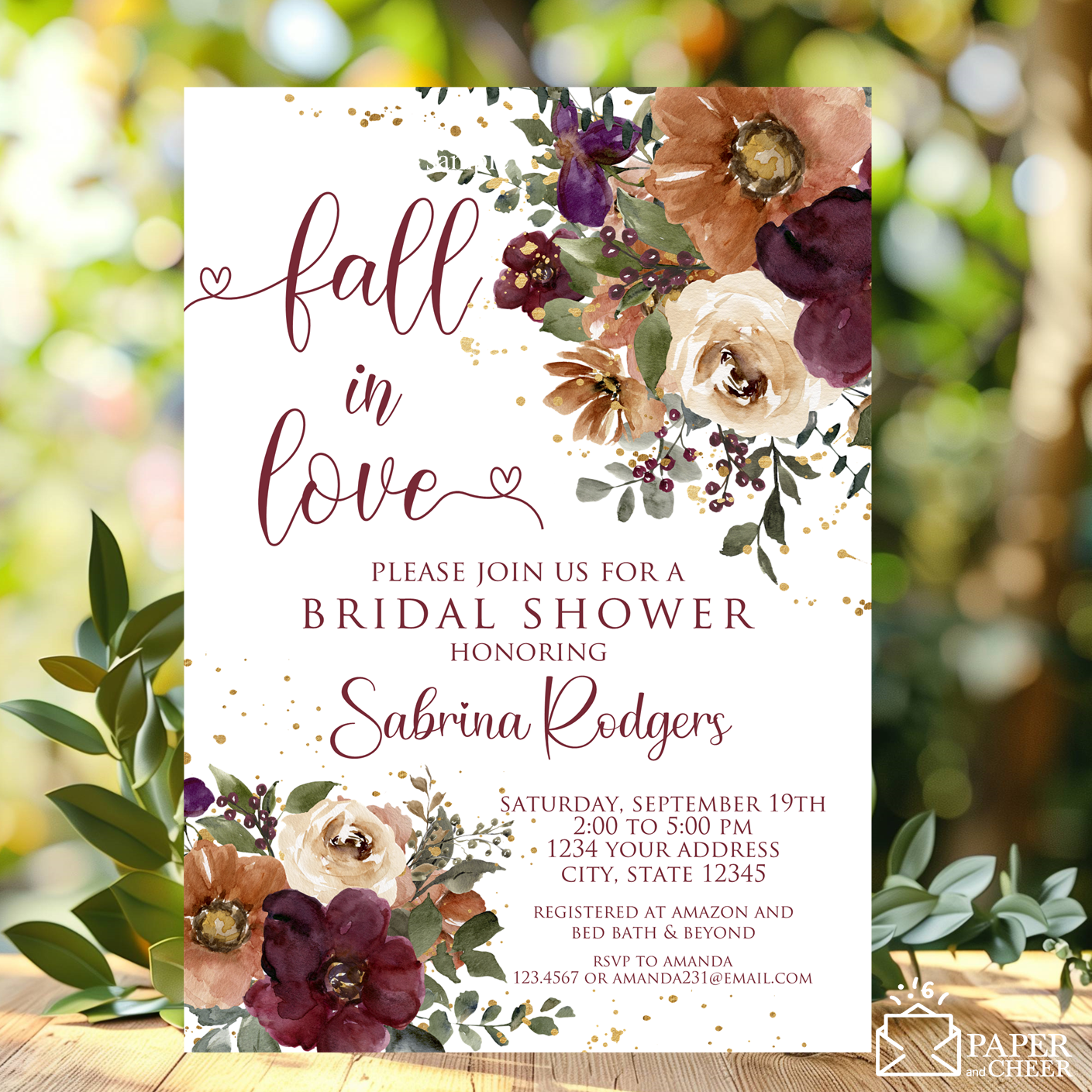 Fall in Love Bridal Shower Invitation