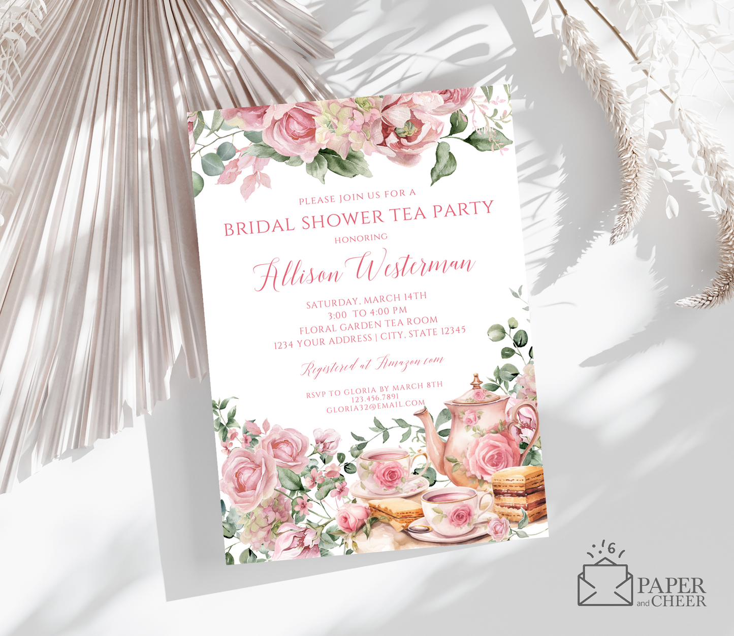 Tea Party Bridal Shower Invitation
