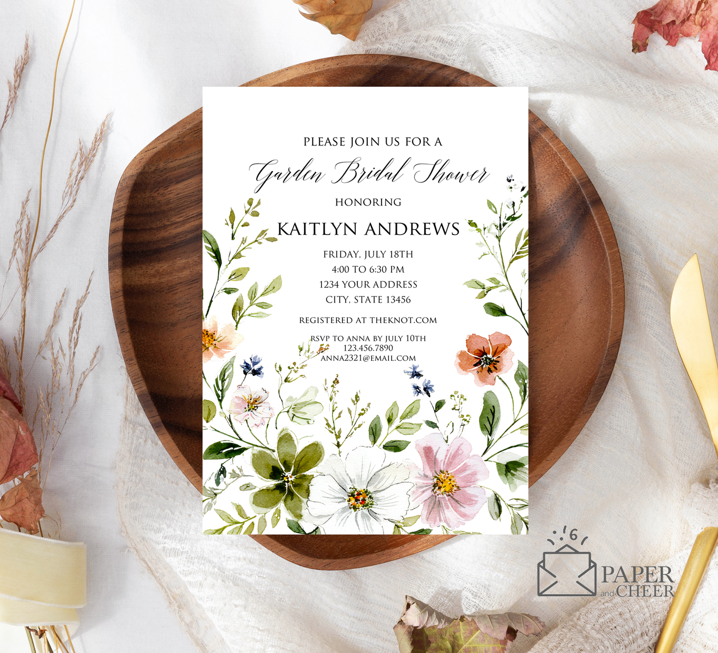 Floral Garden Bridal Shower Invitation