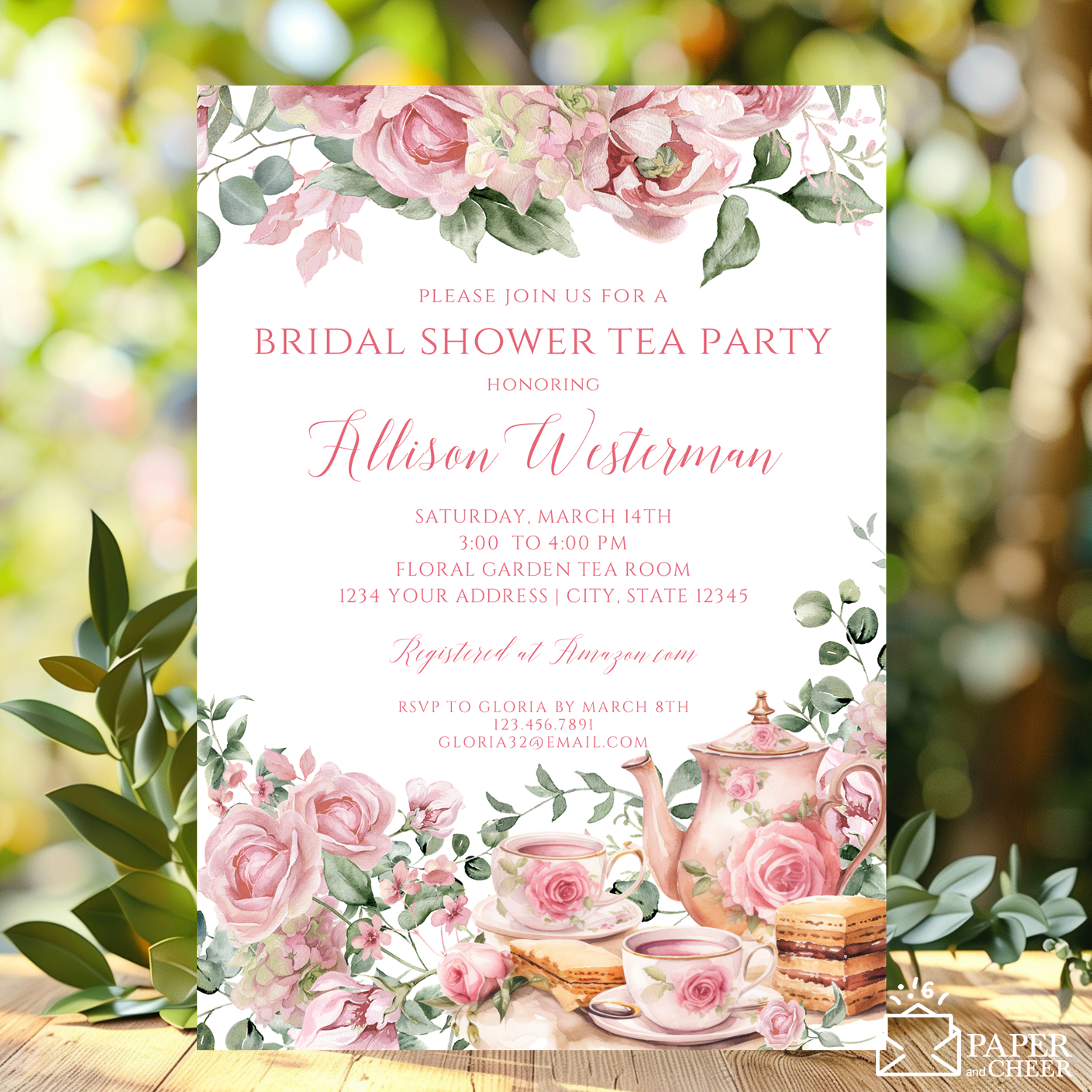 Tea Party Bridal Shower Invitation