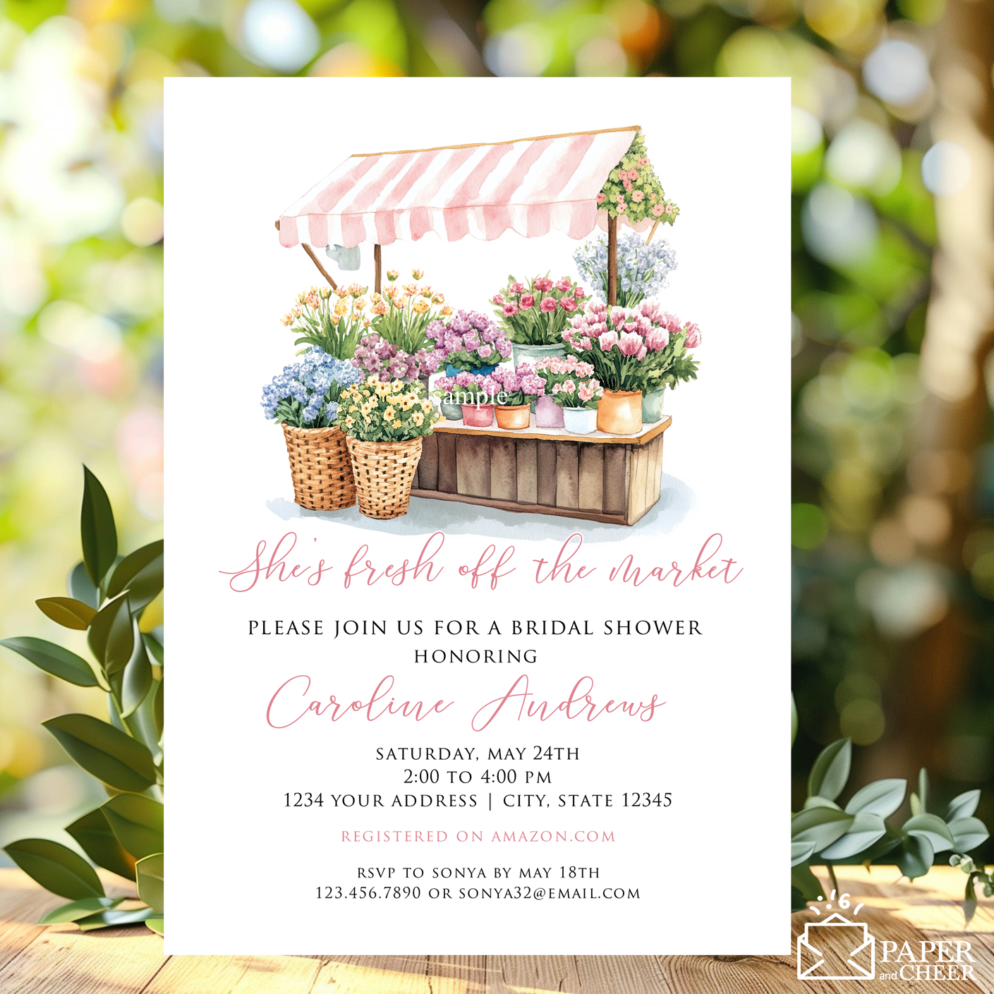 She's fresh off the market bridal shower invitation