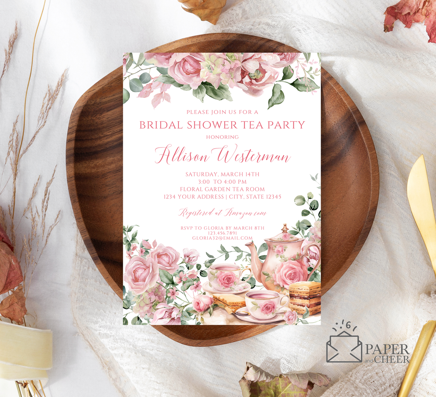 Tea Party Bridal Shower Invitation