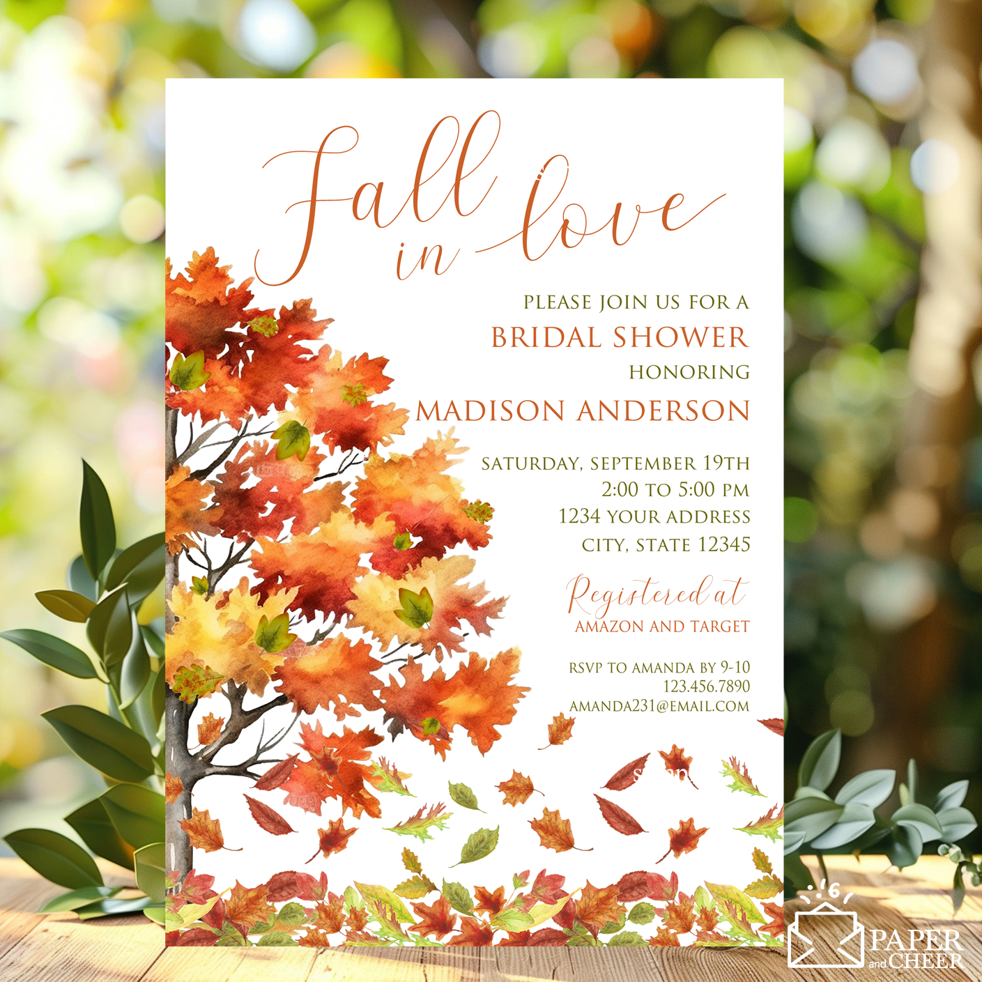 Fall in Love Bridal Shower Invitation