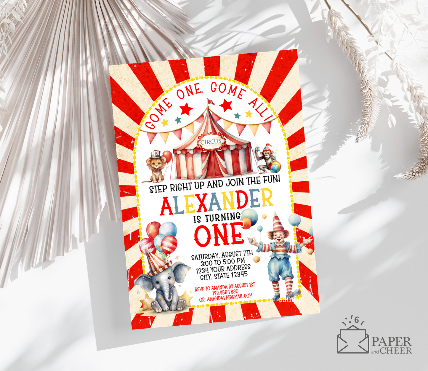 Circus Birthday Invitation (any age)