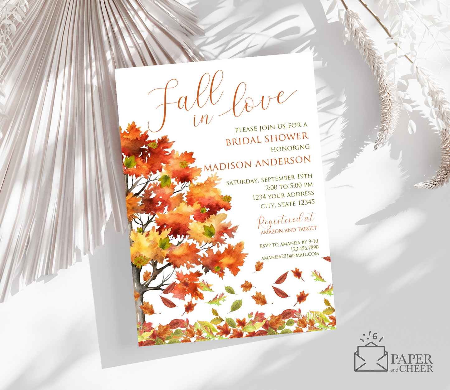 Fall in Love Bridal Shower Invitation