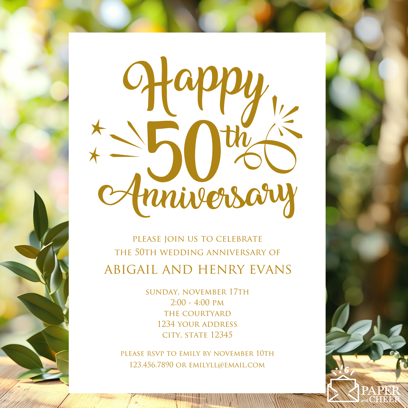 50th Wedding Anniversary Invitations