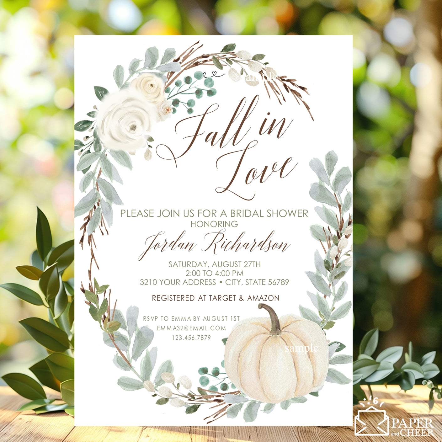 Fall in Love Bridal Shower Invitation