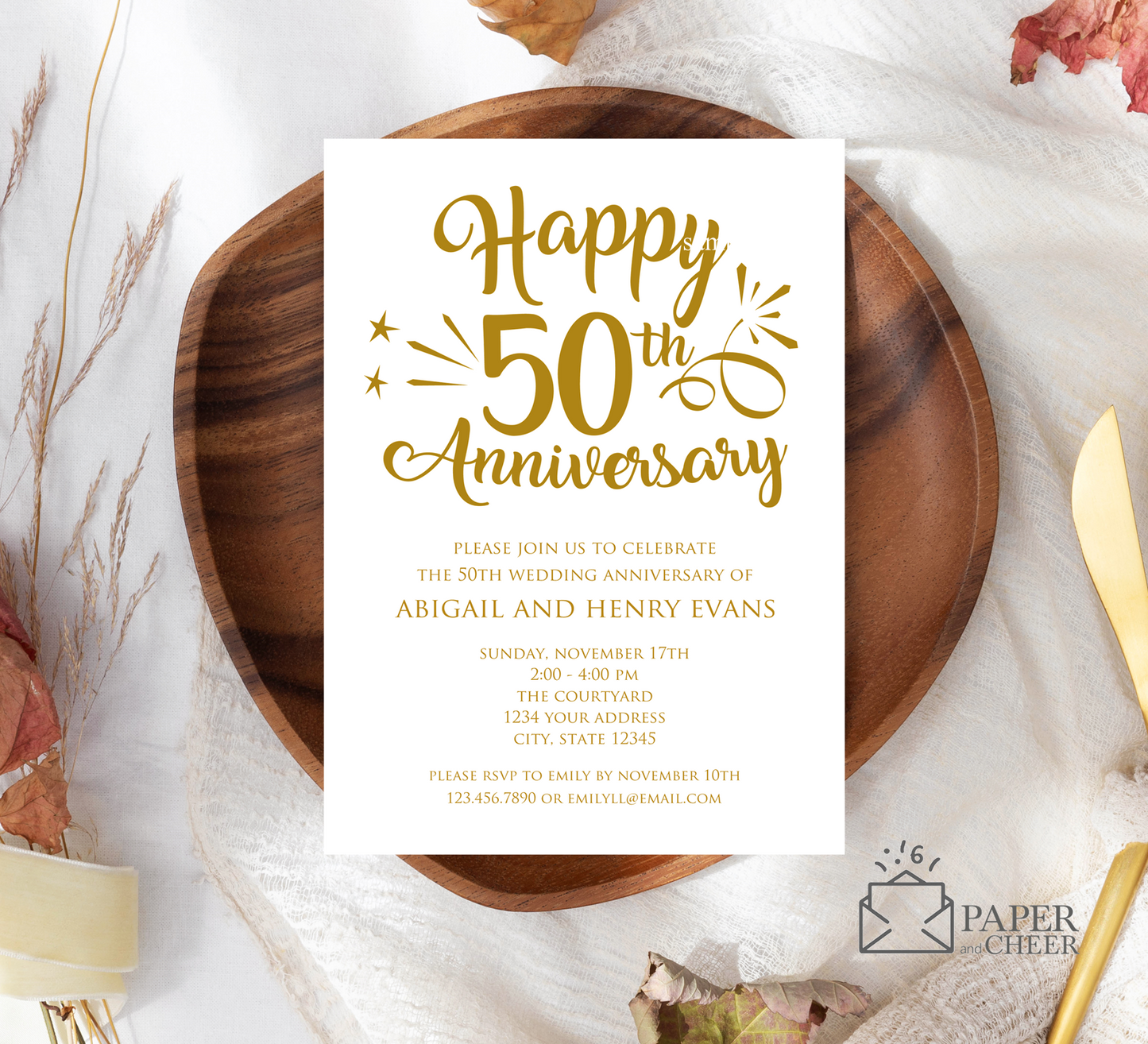 50th Wedding Anniversary Invitations