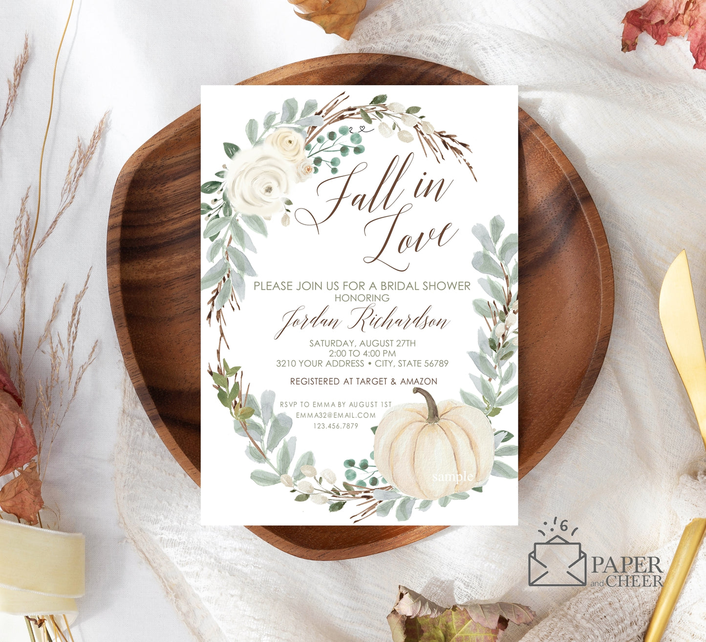 Fall in Love Bridal Shower Invitation