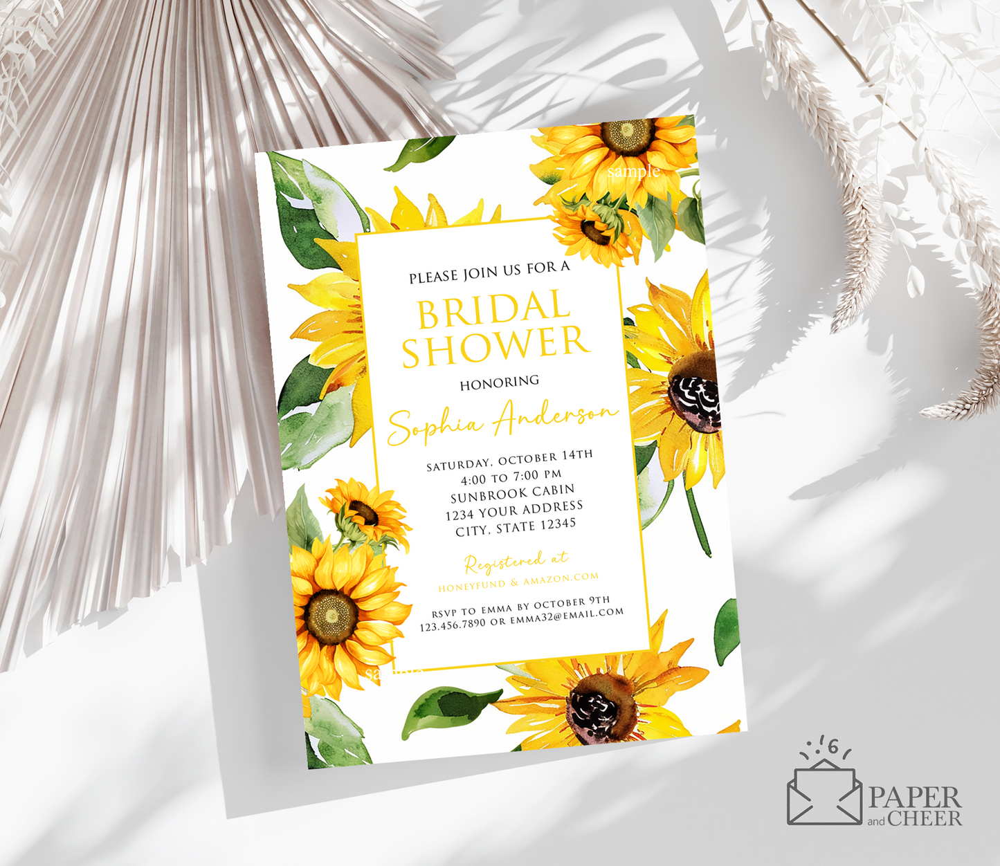 Sunflower Bridal Shower Invitation