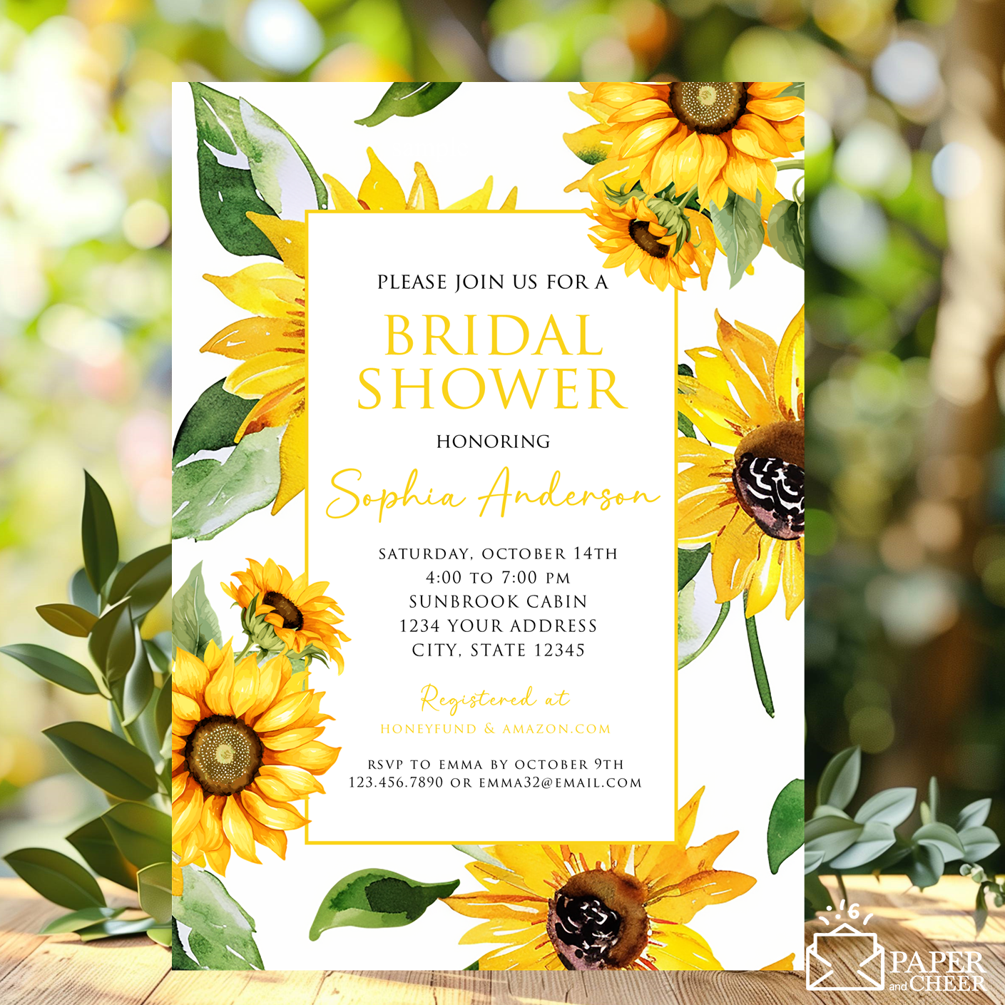 Sunflower Bridal Shower Invitation