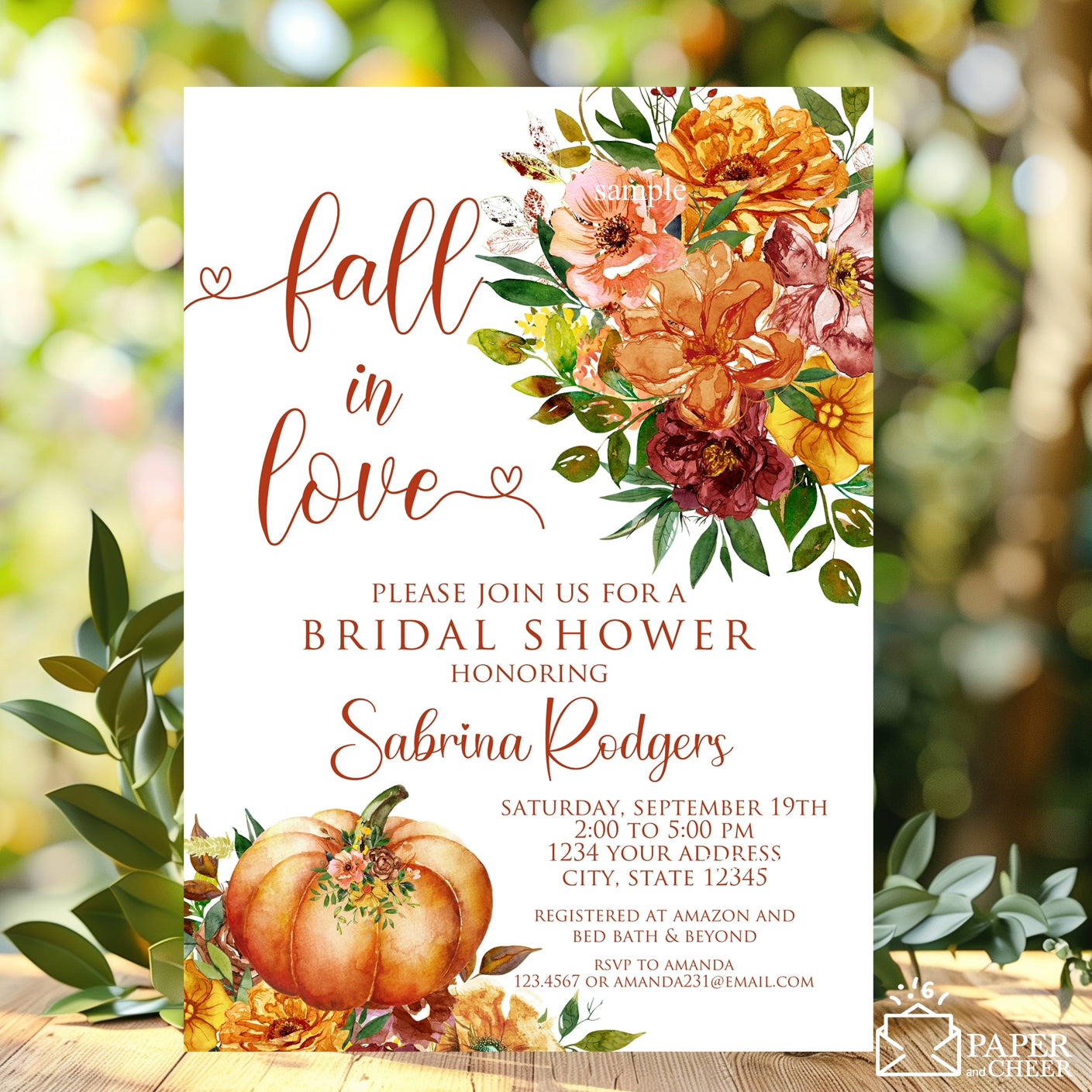 Fall in Love Bridal Shower Invitation