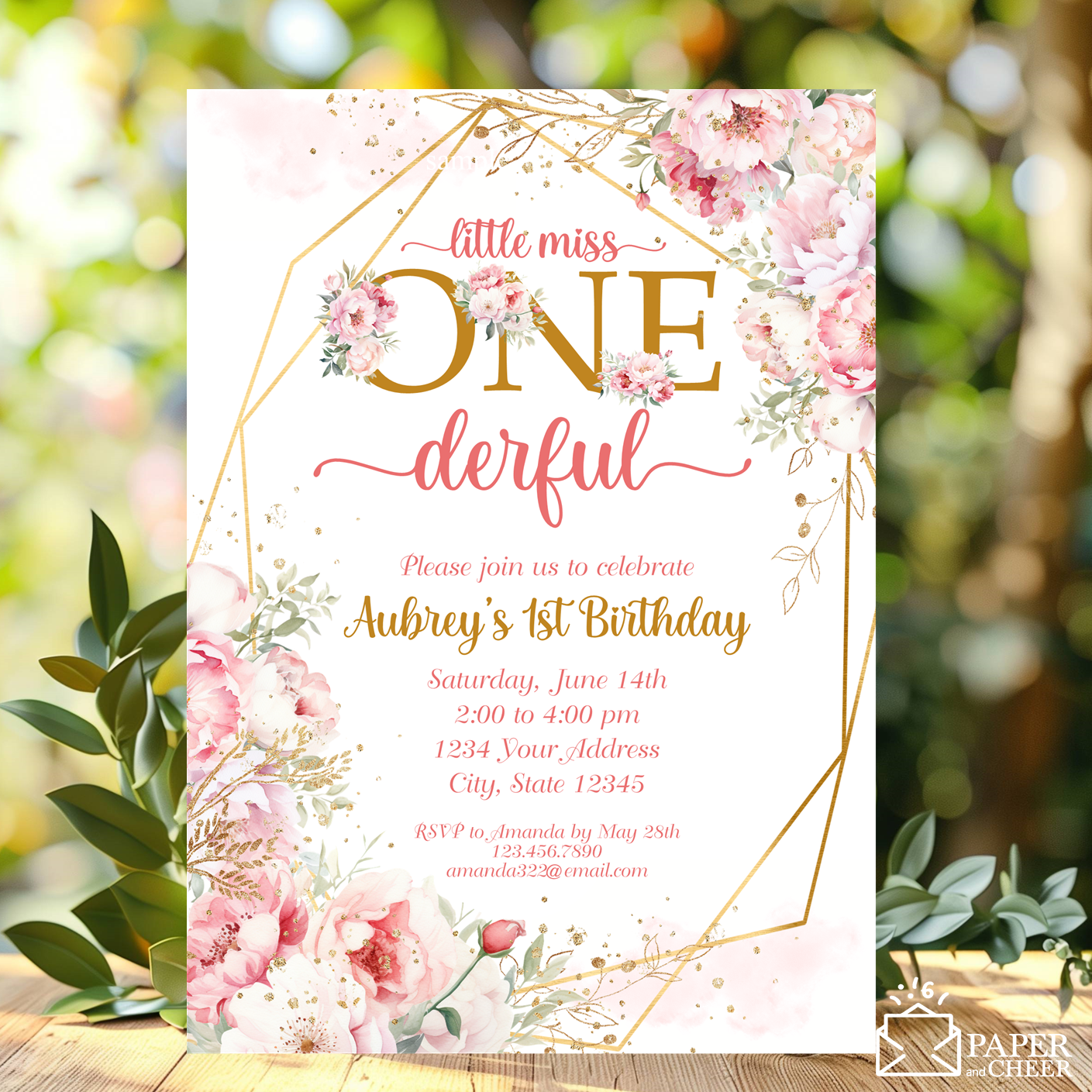 Little Miss One-derful Birthday Invitations