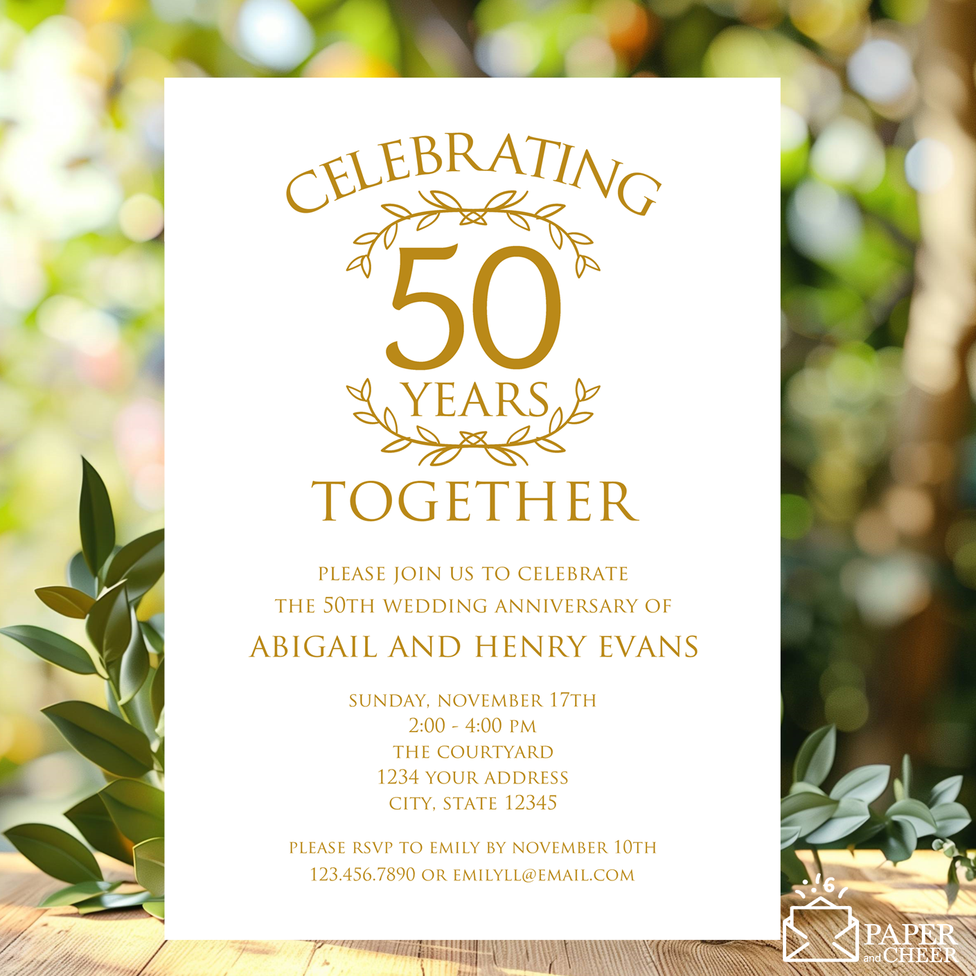 50th Wedding Anniversary Invitations