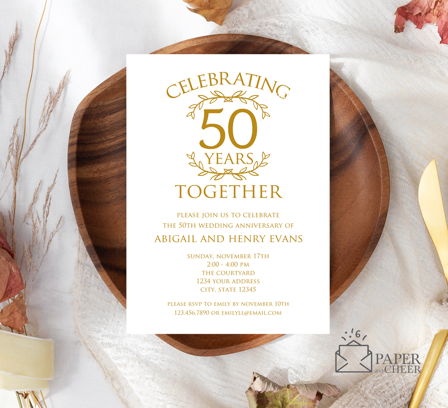 50th Wedding Anniversary Invitations