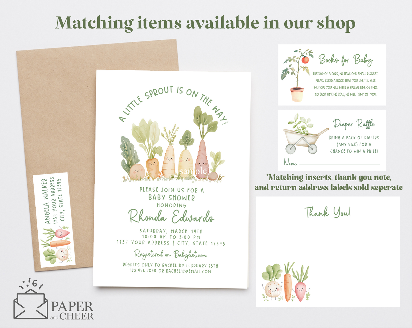 A Little Sprout is on the Way Baby Shower Invitations